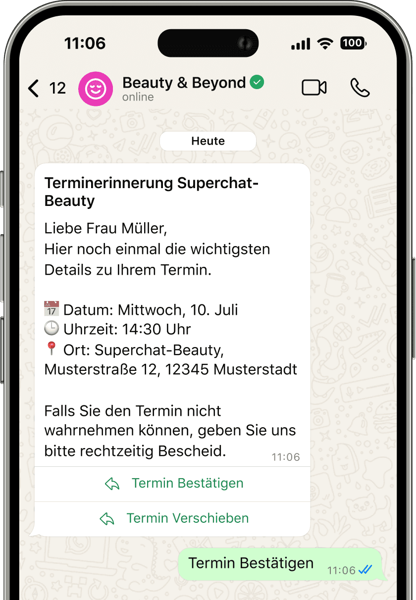 Automatische Terminerinnerungen per WhatsApp