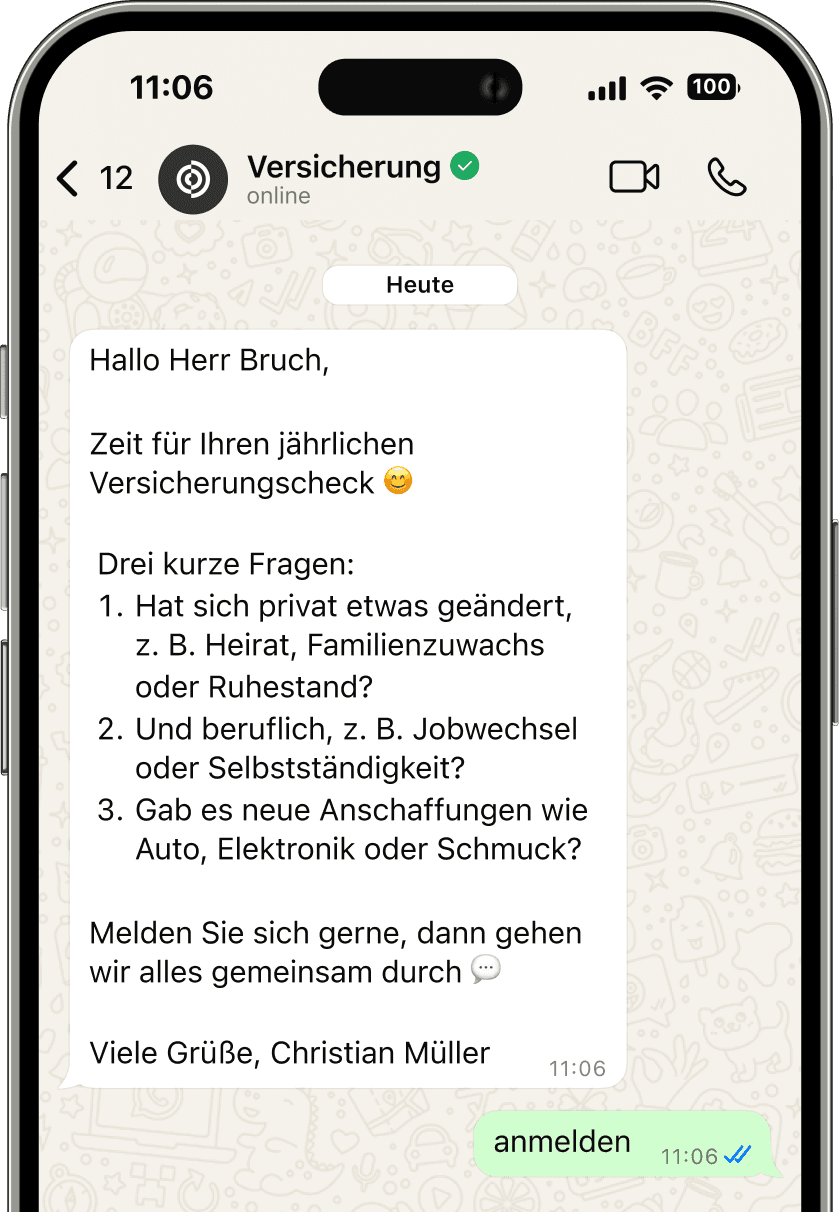 Höhere Antwortrate beim jährlichen Versicherungs-Check