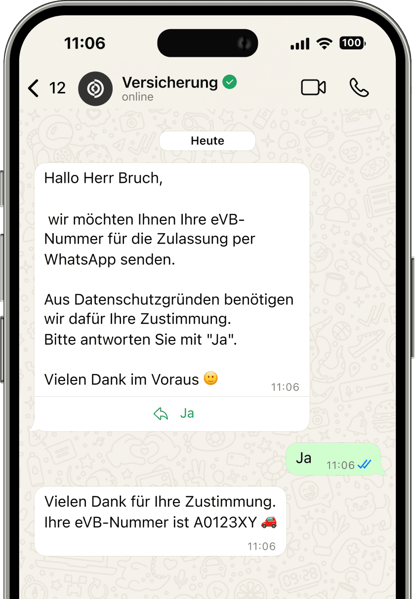 Digital und schnell eVB-Nummern teilen