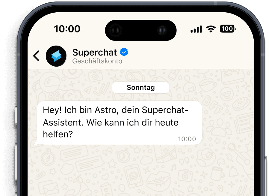 WhatsApp Konversation mit dem Superchat KI-Agenten