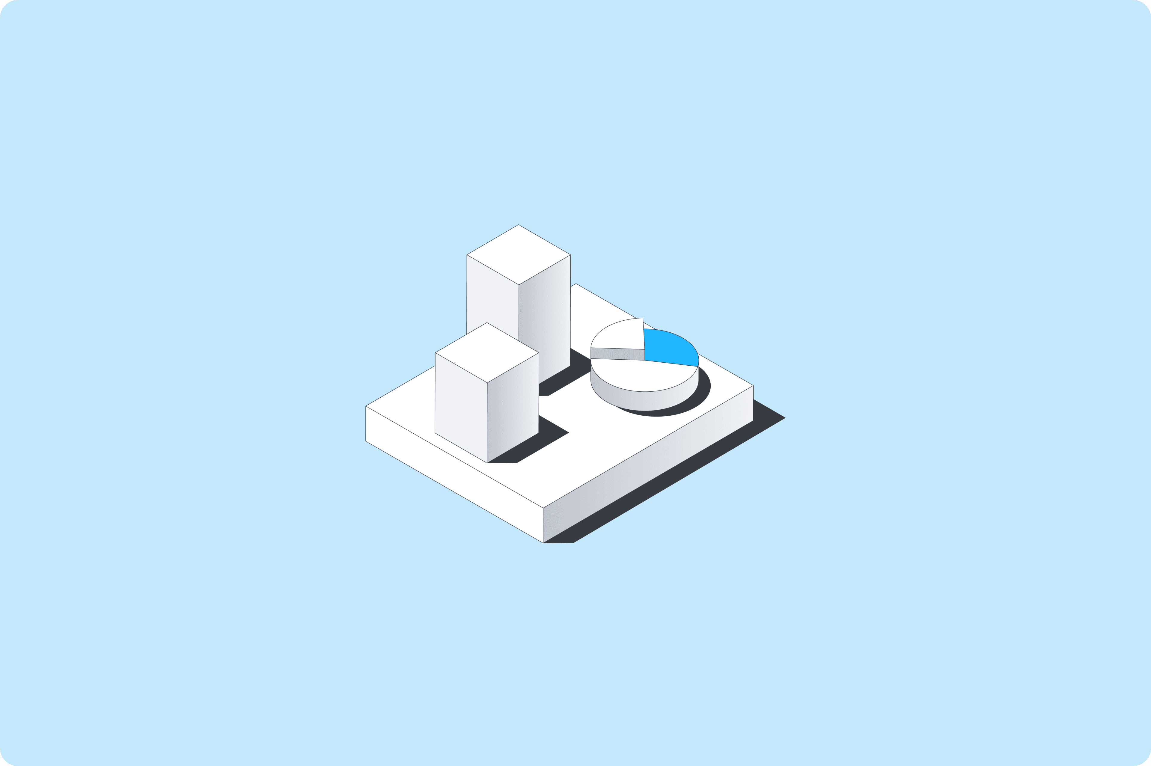 Visual: Diagrams and Bars on a blue background