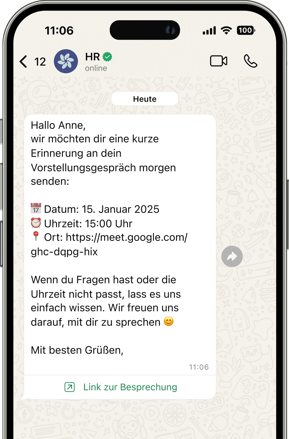Automatische Terminerinnerungen per WhatsApp